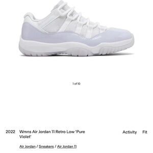 Jordan Women's Shoes in White and Light Purple